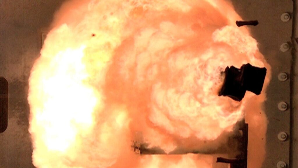 Railgun test projectile captured in the United States